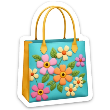 aesthetic shopping bag with pattern sticker