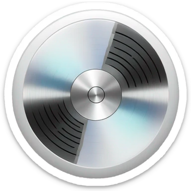 A white circular music player. sticker