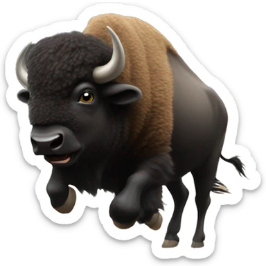 a buffalo running into a storm sticker