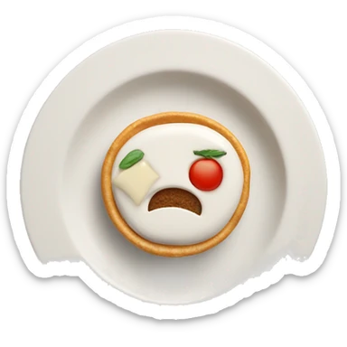 british food served in a toilet seat shaped plate sticker