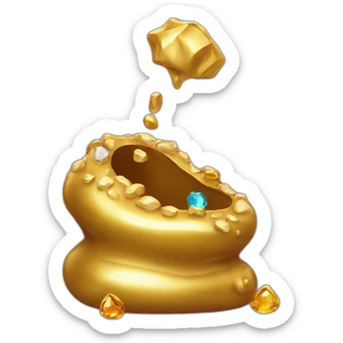 Gold poo with gems sticker