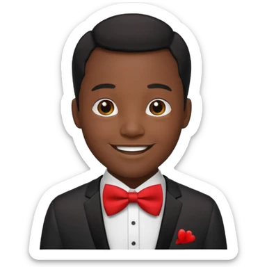 zenci ,siyah saçlı krımızı papyonlu adam sticker