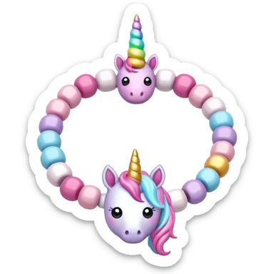 Kawaii decora unicorn bracelet sticker