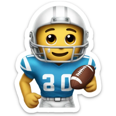 Poptart with a football in two hands with a football helmet on sticker