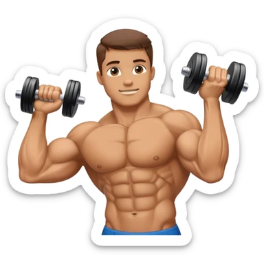 bicep side view holding a dumbbell sticker