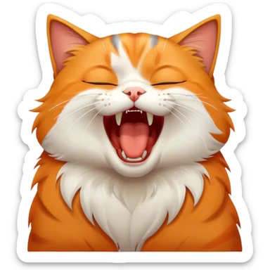 sleepy cat yawning sticker