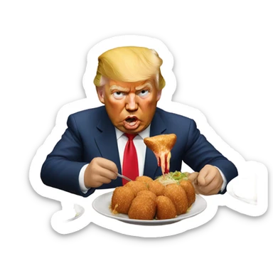 Trump eating mici sticker