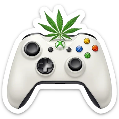 Cannabis flower on Xbox controller sticker