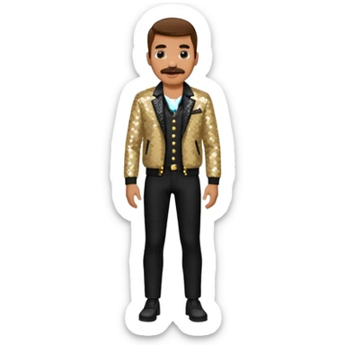 man with mustache with night club outfits sticker