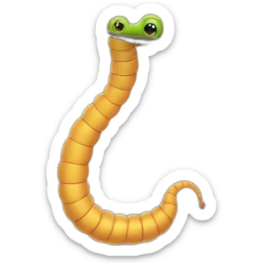 Worm on a string sticker