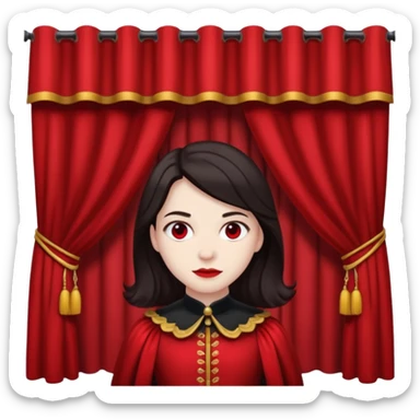 theater student with curtain behind sticker