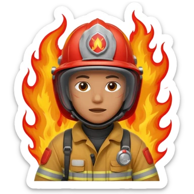 Firefighter on fire sticker
