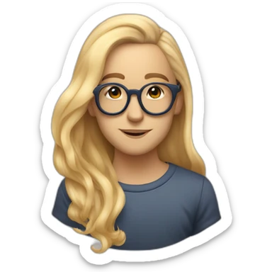 Mac miller avec fille longs cheveux blonds et lunettes sticker