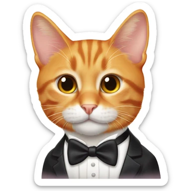 Orange tabby cat in tuxedo sticker
