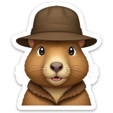 Capibara with a hat sticker