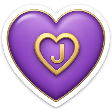 A purple heart with a "J" in it sticker