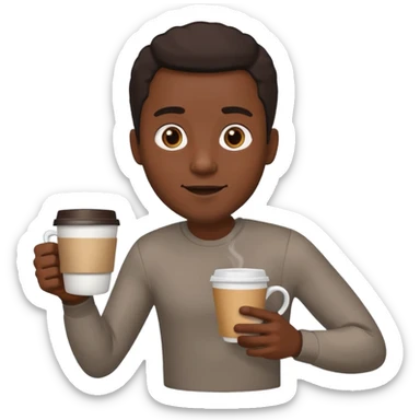 Morning Coffee Runner black man  sticker