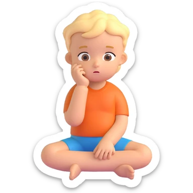happy single thinking children sticker