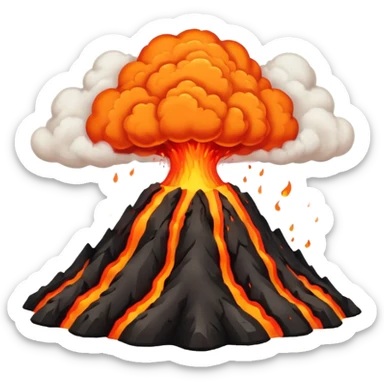 volcano big lava eruption  sticker