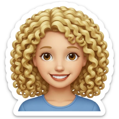 women with curly blonde hair sticker