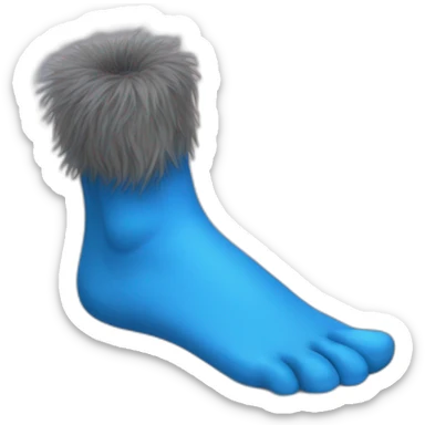 hairy and blue feet toe  sticker