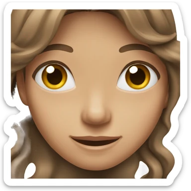 a female waving with brown hair and brown eyes long wavy hair sticker