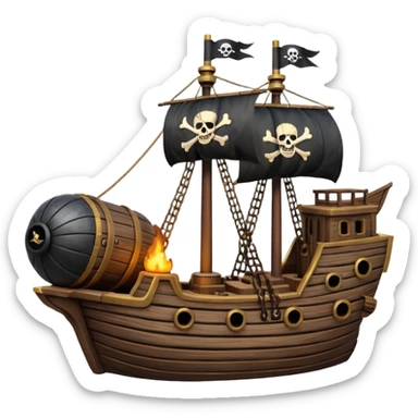 pirate ship bomb sticker