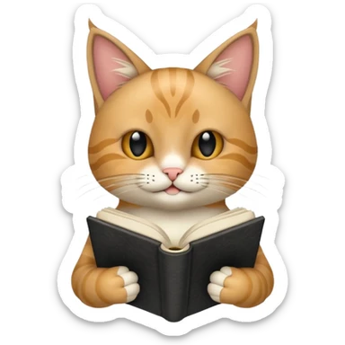 gato del egeo con manchas negras feliz en abriendo una libreta anillada  sticker