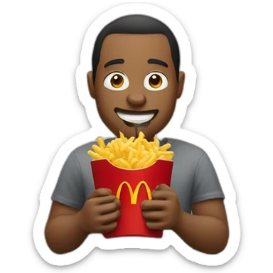 Man eating mcdonalds sticker