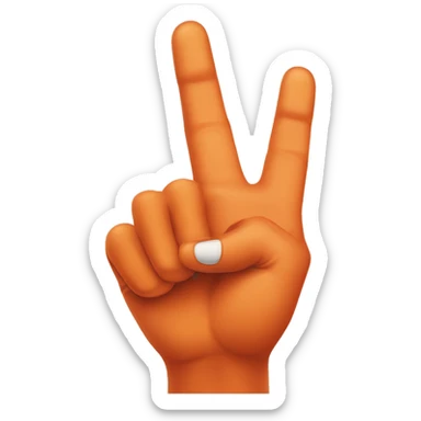 Hook’em horns hand sign Texas longhorns orange index finger and pinky raised in shape of the letter U sticker