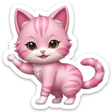 chibi anime pink cat twerking sticker