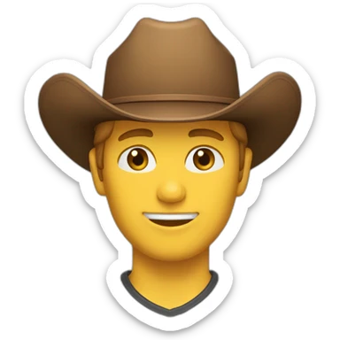Man Georgian Hazel hair cowboy hat sticker