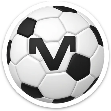 the letter M in the form of a soccer ball sticker