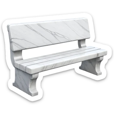 White outdoor benches from marble stone sticker
