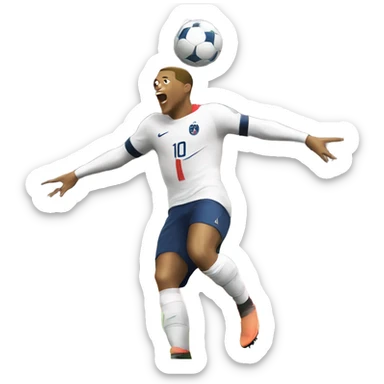 mbappe scoring a goal sticker