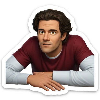 male portrait in layered attire sticker