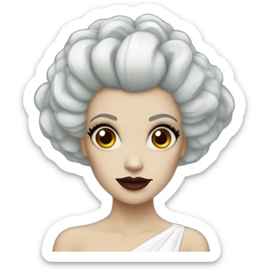 Bride of Frankenstein with dark hair and white streaks sticker