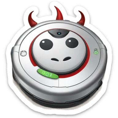 Roomba vacuum with devil horns  sticker