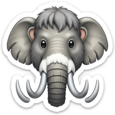 mammoth head with tusks sticker