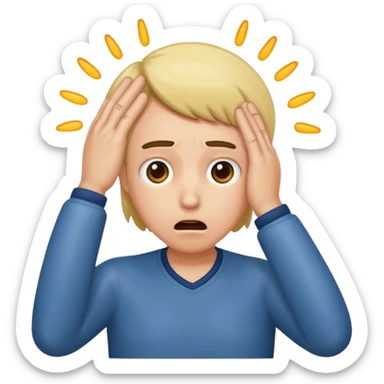 Shocked faint backwards with one hand on forehead sticker