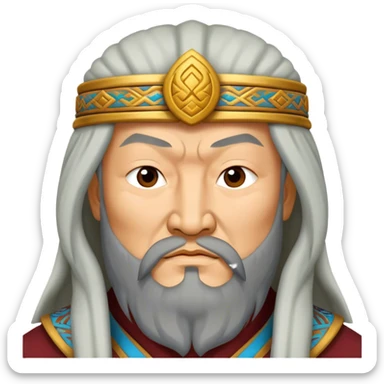 genghis khan photorealistic sticker