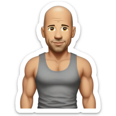 Vin diesel in tanktop sticker