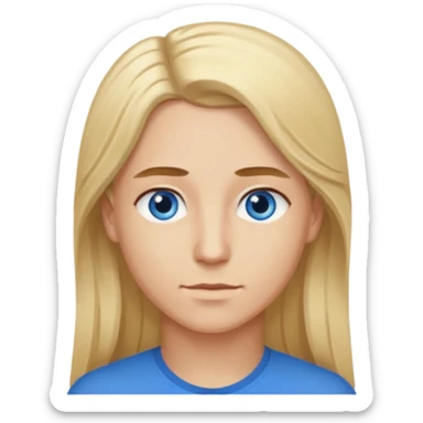 Man with blonde hair and blue eyes. Woman with long brown hair and brown eyes sticker