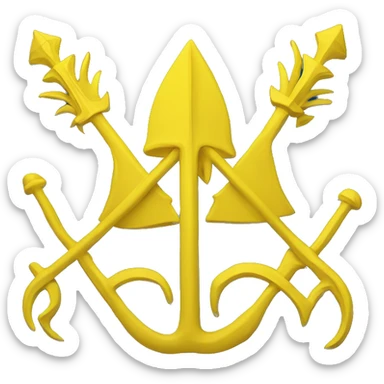 ukraine trident, the tryzub, yellow on blue backgrond sticker