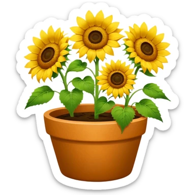 sunflowers pot sticker