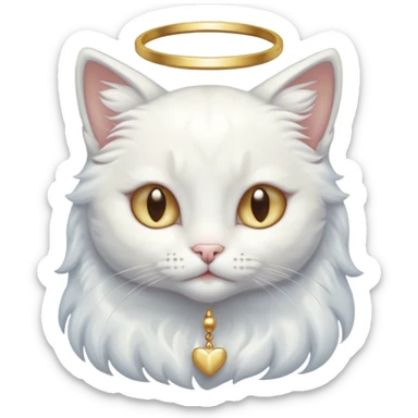 Pastel pale whitish shiny divine glorious holy glossy angel cat sticker