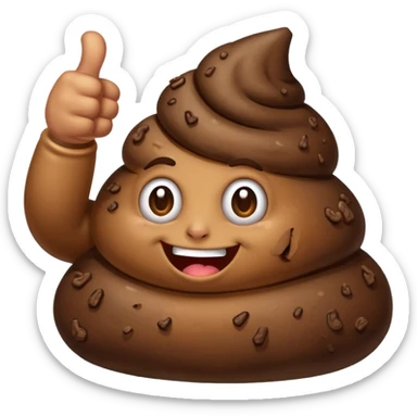 Poop thumbs up sticker