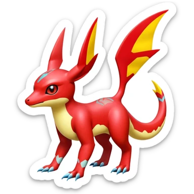  Cute Shiny Exotic Colorful Guilmon-Latias-Koraidon-Umbreon-Fakémon-hybrid-creature (full body)  sticker