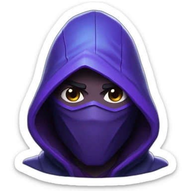 Riot Games Valorant Omen Male Video game character blue purple hooded assassin themed character shrouded wraith sticker