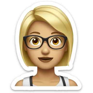 blonde girl with short hair and glases sticker